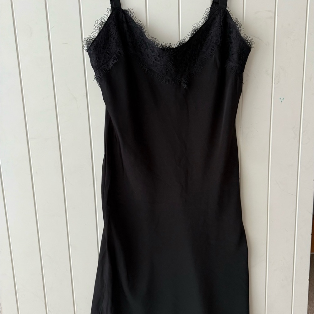 Rebecca Minkoff Black lace trim slip dress. Size Medium NWOT